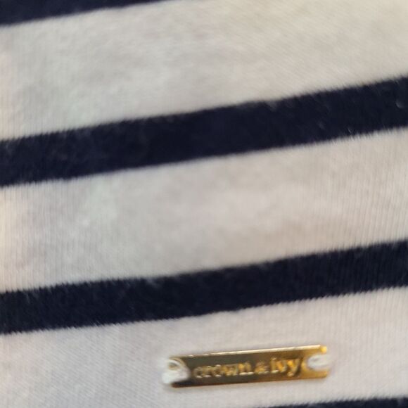 Crown & Ivy Tee Sequined Hearts Long Sleeved Striped Girls sz M - Picture 5 of 13